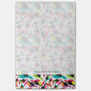 exotic brazil toucan bird background post-it notes