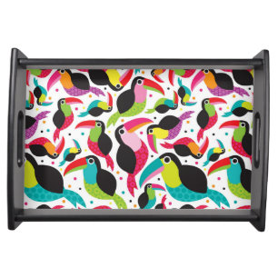 exotic brazil toucan bird background serving tray
