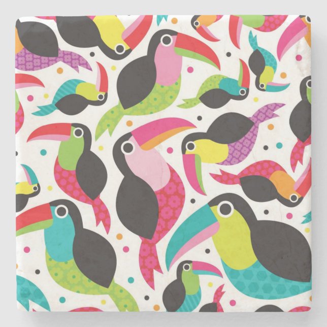 exotic brazil toucan bird background stone coaster (Front)