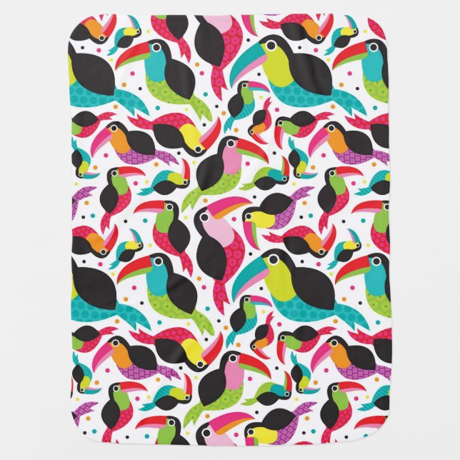 exotic brazil toucan bird background swaddle blanket (Front)