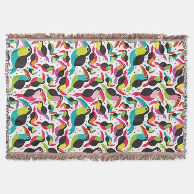 exotic brazil toucan bird background throw blanket (Front)