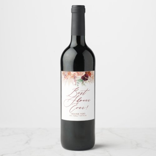 Exotic Bridal Shower Hostess Thank You Gift Wine Label