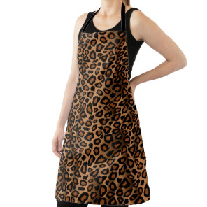 Exotic Brown Leopard Animal Print Apron