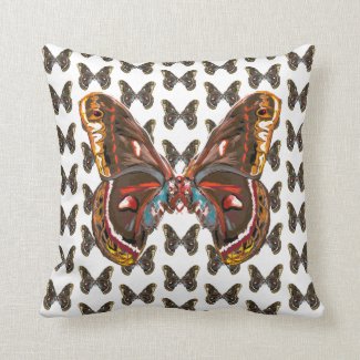 Exotic Butterfly Art Throw Pillow