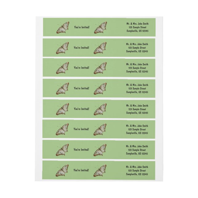 Exotic Butterfly from St. Lucia Wrap Around Label (Sheet)