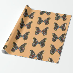 Exotic Butterfy Art Drawing Wrapping Paper