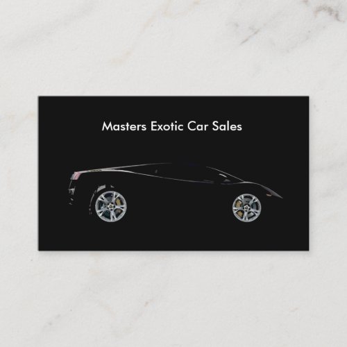 Exotic Car Sales Showroom Business Card