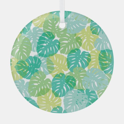 Exotic Cheese Plant Tropical Monstera Glass Ornament