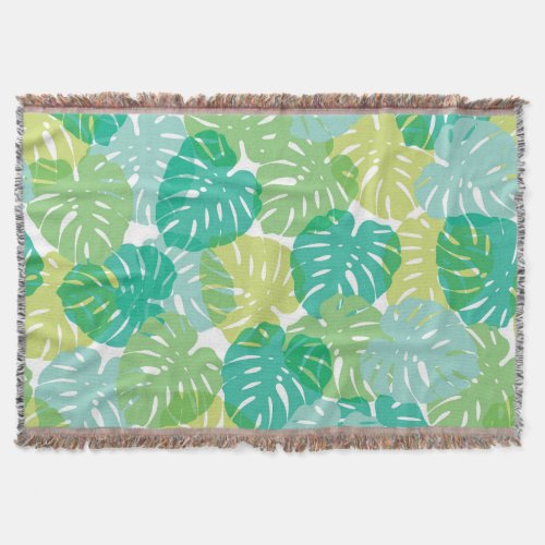 Exotic Cheese Plant Tropical Monstera Throw Blanket