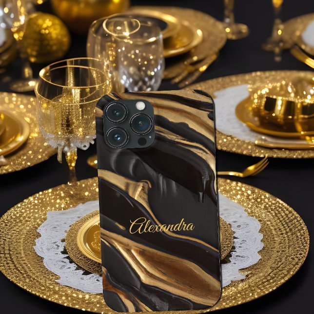 Exotic Chocolate Gold Black Honeycomb swirl Case-Mate iPhone Case (Creator Uploaded)