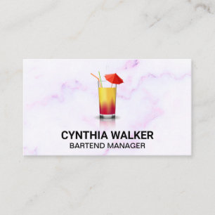 Exotic Cocktail   Colorful Marble Business Card