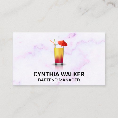 Exotic Cocktail  Colorful Marble Business Card
