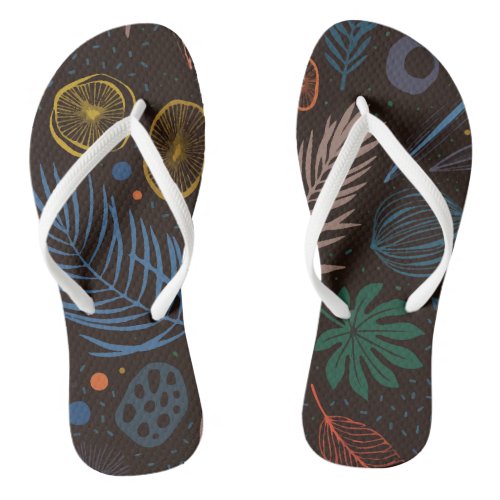 Exotic Colored Leaves Flip Flops