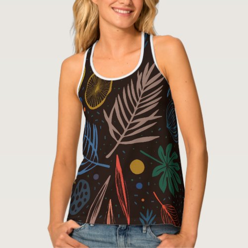 Exotic Colored Leaves Tank Top