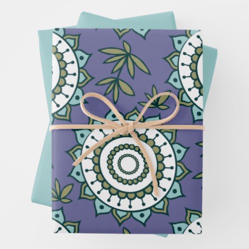 Exotic Colored Mandala Flat Sheet Wrapping Paper