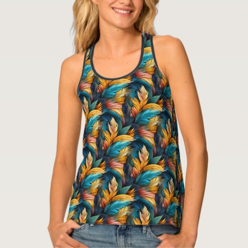 Exotic colorful palm leaves  tank top