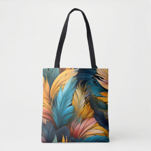 Exotic colorful palm leaves  tote bag
