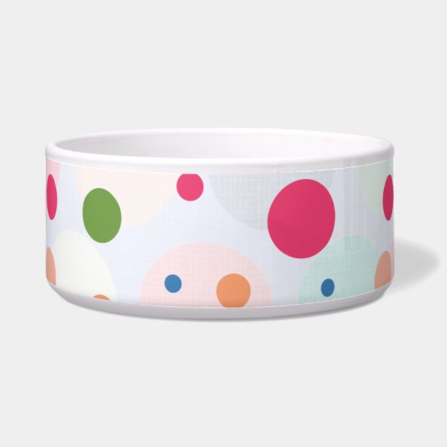 Exotic Colorful Polkadot Pet Bowl (Front)