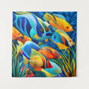 Exotic Colorful Tropical Fish in Coral Reef Tapestry