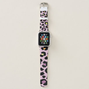 exotic colorful wild leopard design hand drawn fas apple watch band