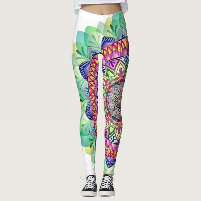 Exotic Colourful mandala Leggings (Front)