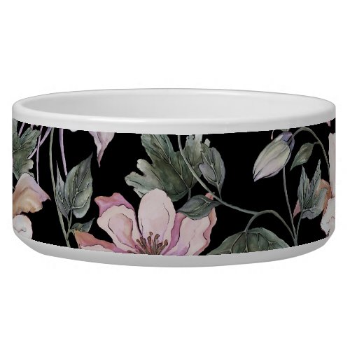 Exotic Columbine Black Floral Watercolor Bowl