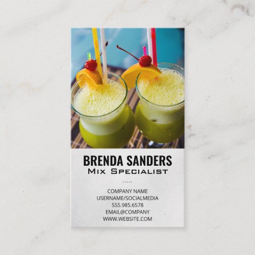 Exotic Drinks  Bartender Business Card