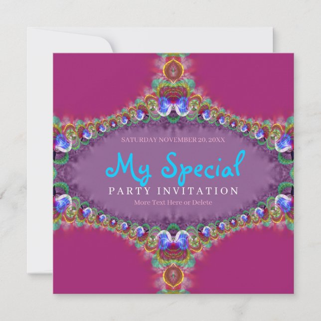 Exotic Energy Fractal Art Invitation (Front)