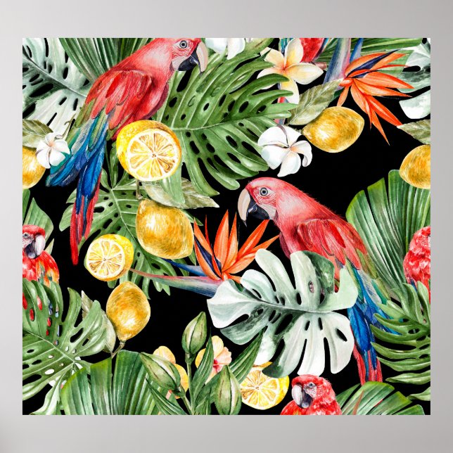 Exotic Escape: Watercolor Paradise Poster (Front)