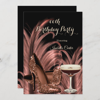 Exotic Espresso Martini Heels Birthday Party Invitation