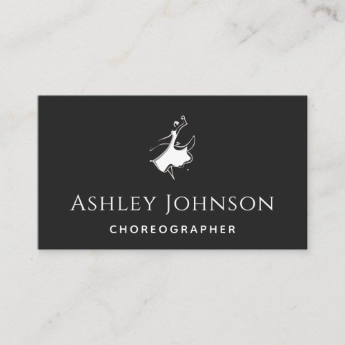 Exotic Extravagant Dancer Silhouette Choreography Business Card