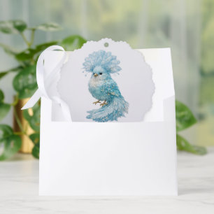 Exotic Fantasy Crystal BlueBird Ornament Card