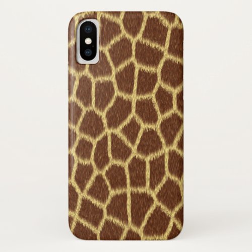 Exotic Faux Giraffe Print Animal Fur Pattern iPhone X Case