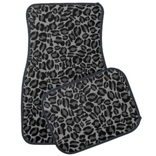 Exotic Faux Leopard Animal print Gray Safari Car Floor Mat