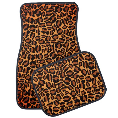 Exotic Faux Leopard Animal print Tan Safari Car Floor Mat