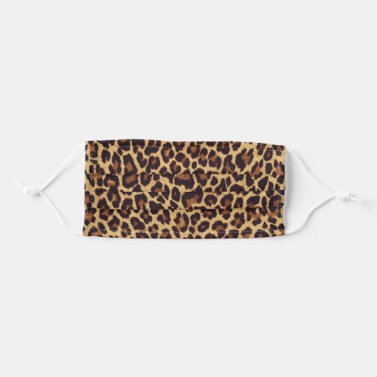 Exotic Faux Leopard Fur Print Adult Cloth Face Mask (Front, Folded)