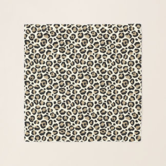 Exotic Faux Leopard Print Graphic in Sepia  Scarf