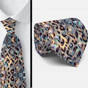 Exotic Faux Silk Luxury Trendy Opal Gentleman's Neck Tie