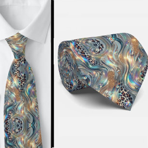 Exotic Faux Silk Luxury Trendy Opal Gentleman's Neck Tie