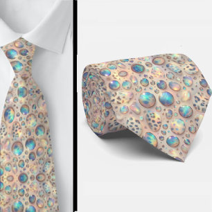 Exotic Faux Silk Luxury Trendy Opal Gentleman's Neck Tie