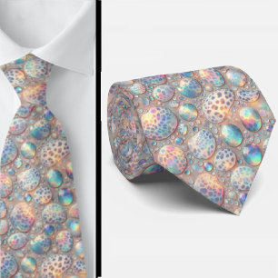 Exotic Faux Silk Luxury Trendy Opal Gentleman's Neck Tie