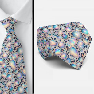 Exotic Faux Silk Luxury Trendy Opal Gentleman's Neck Tie
