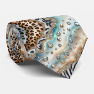 Exotic Faux Silk Luxury Wild Animal Gentleman's Neck Tie