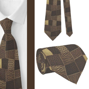 Exotic Faux Silk Luxury Wild Animal Gentleman's Neck Tie