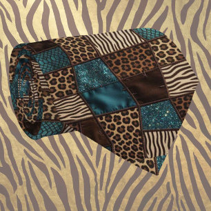 Exotic Faux Silk Luxury Wild Animal Gentleman's Neck Tie