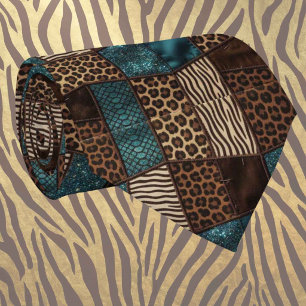 Exotic Faux Silk Luxury Wild Animal Gentleman's Neck Tie