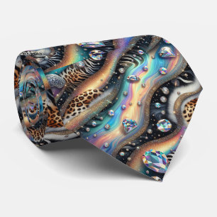 Exotic Faux Silk Luxury Wild Animal Gentleman's Neck Tie