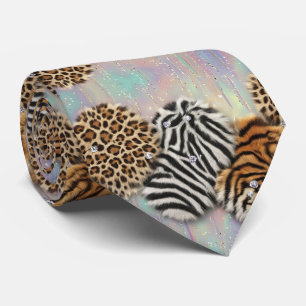 Exotic Faux Silk Luxury Wild Animal Gentleman's Neck Tie