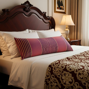 Exotic Faux Snake Leather & Linear Stripe Salmon Body Pillow