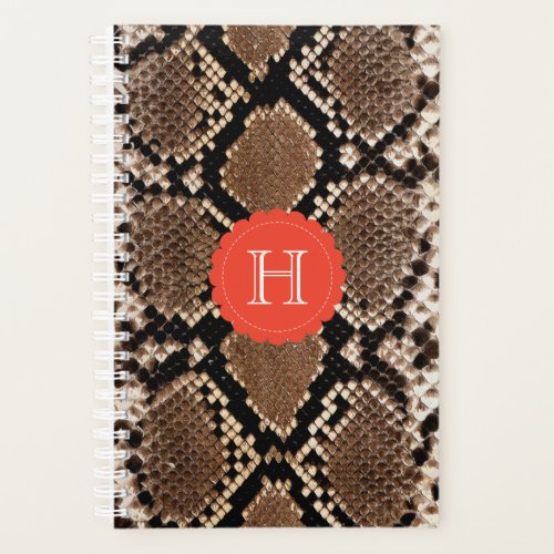 Exotic Faux Snake Skin Pattern Monogram Planner